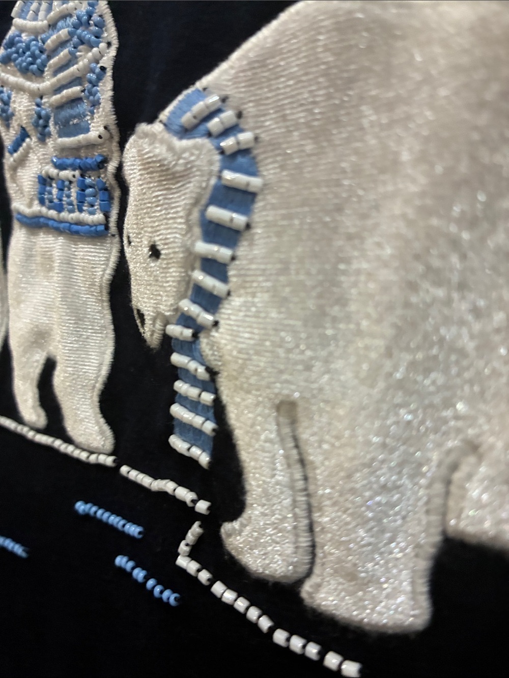 Talbots Navy Long-Sleeve Top with Embroidered Polar Bears - Picture 4 of 8